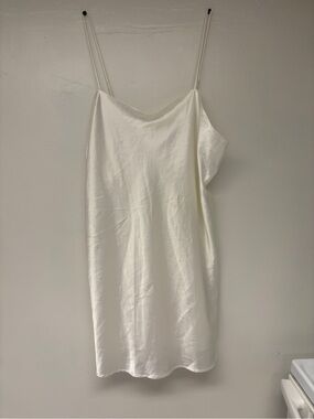 French Maid Boutique White Satin Chemise Nightgown Sz L
